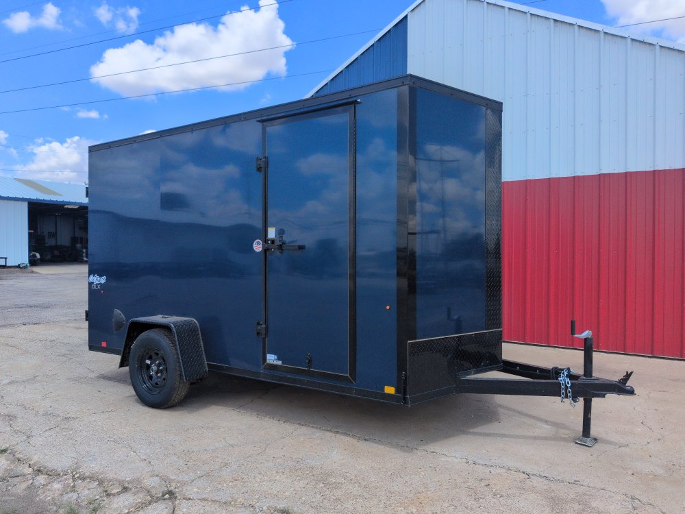 2026 Pace American 6X12 Single Blue w/ Black Trim Enclosed Trailer