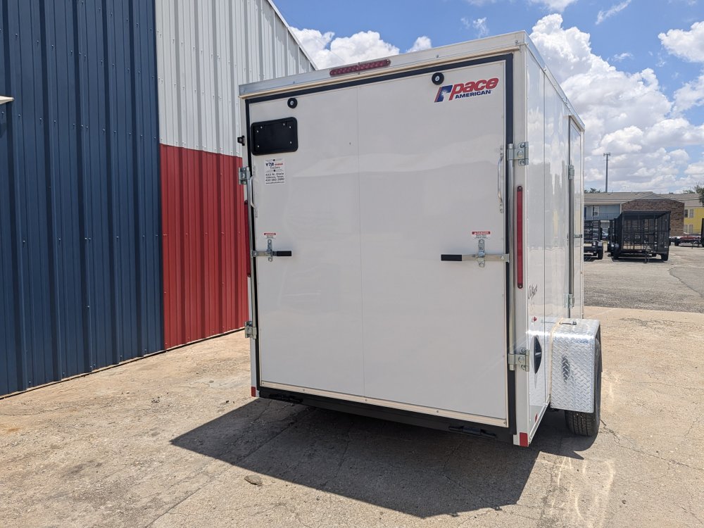 2026 Pace American Single 6X10 White Enclosed Trailer